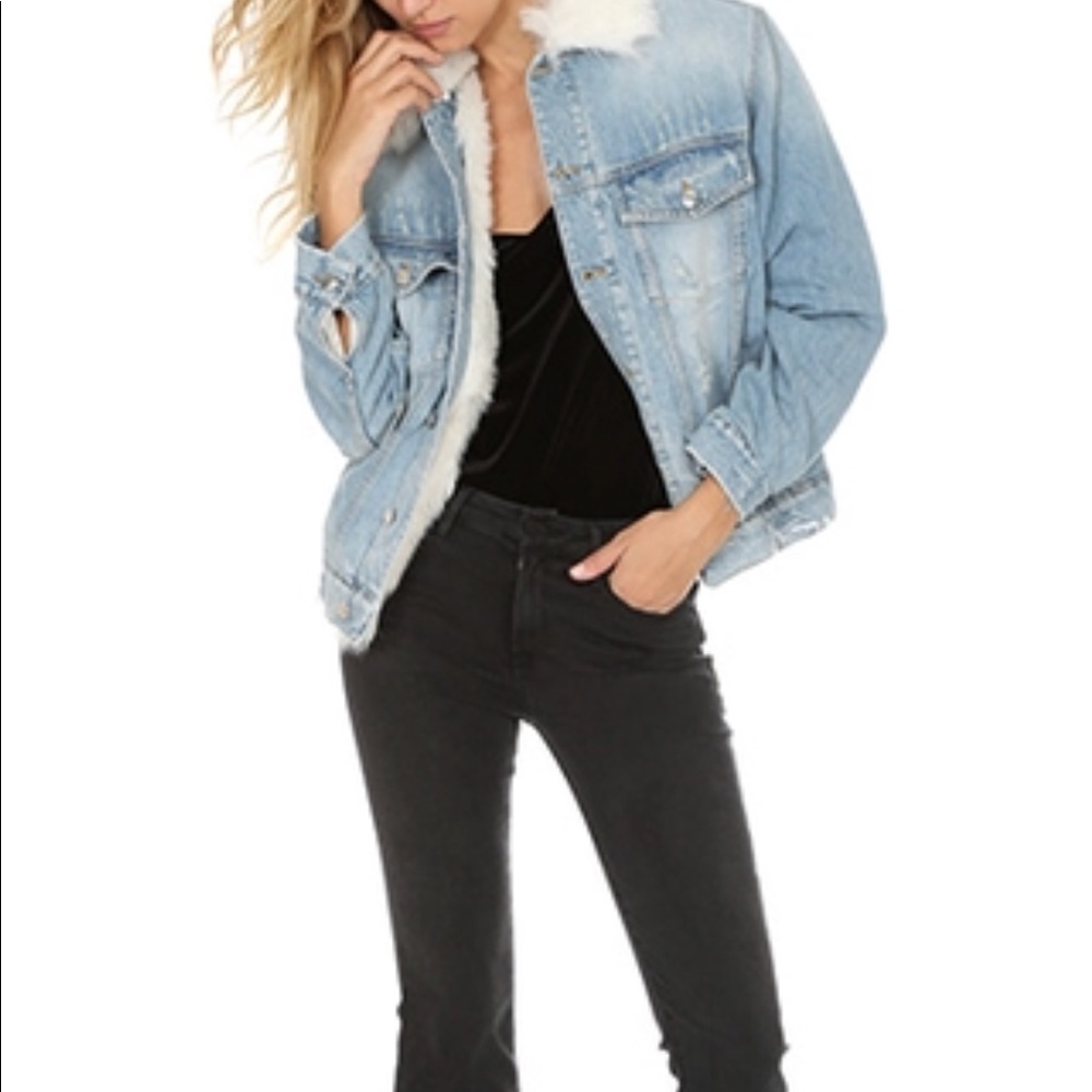 Faux Fur Lined Denim Jacket